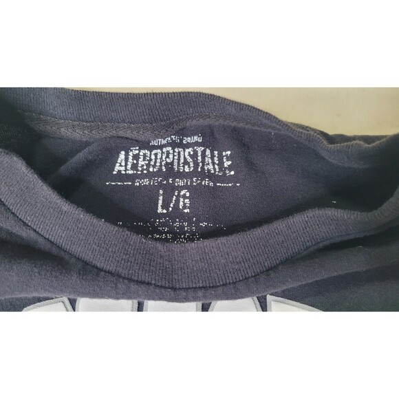 Y2K Aeropostale NY Embroidered‎ Black T Shirt Men's Size Large 100% Cotton - Picture 9 of 11